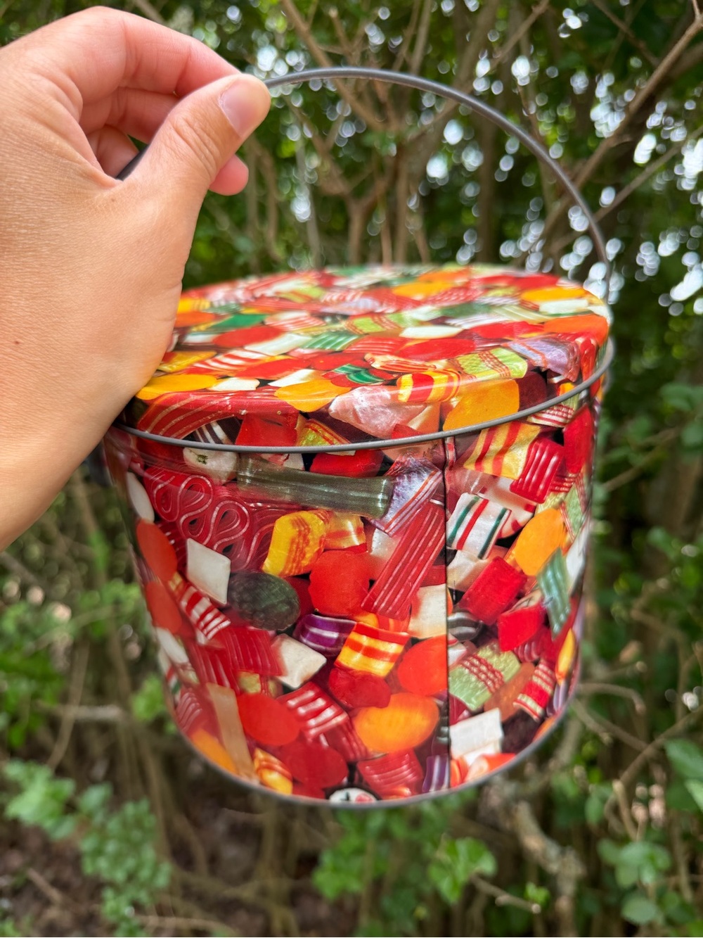 Vintage Candy Tin Storage Canister